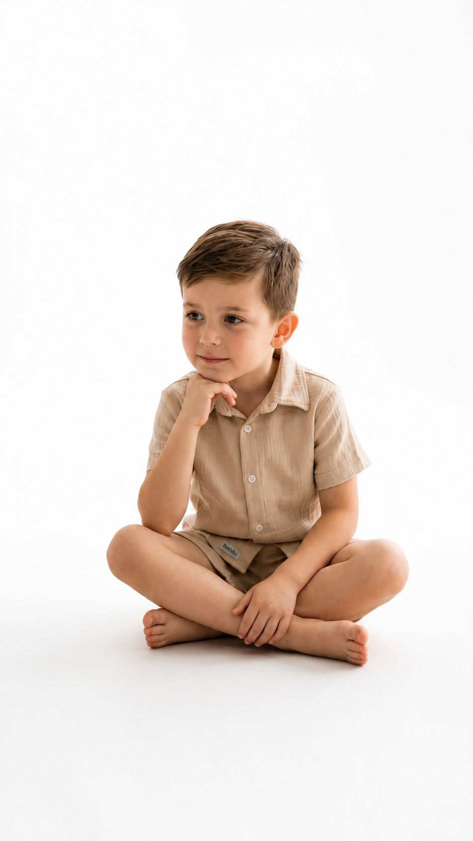 Musselin-Set aus Hemd und Shorts